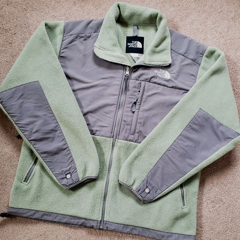 The North Face Denali Polartec Fleece Full Zip Jacket Sage Green Gray Size Large - Picture 7 of 9